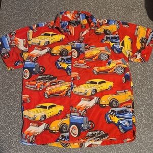 Boys Hotrod Car button up Shirt